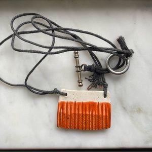 Handmade pottery necklace